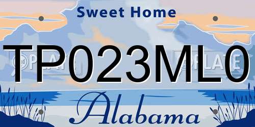 TP023ML0 Alabama License Plate