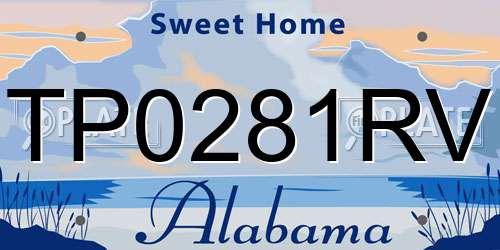 TP0281RV Alabama License Plate