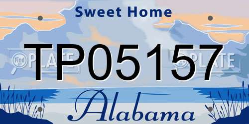 TP05157 Alabama License Plate