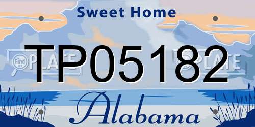 TP05182 Alabama License Plate