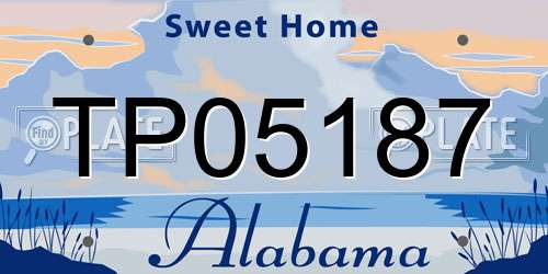 TP05187 Alabama License Plate