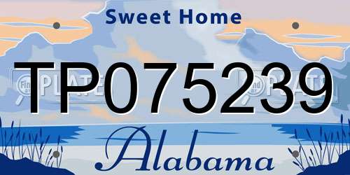 TP075239 Alabama License Plate