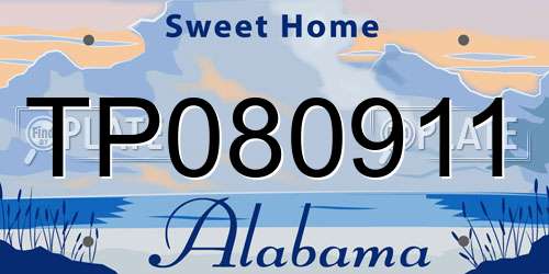 TP080911 Alabama License Plate