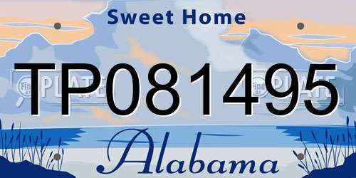 TP081495 Alabama License Plate