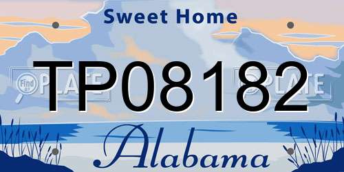 TP08182 Alabama License Plate