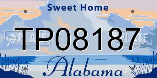 TP08187 Alabama License Plate