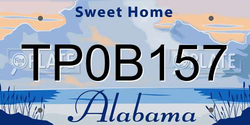 TP0B157 Alabama License Plate
