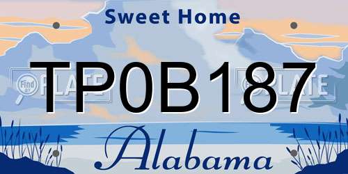 TP0B187 Alabama License Plate