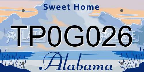 TP0G026 Alabama License Plate