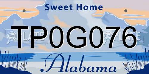 TP0G076 Alabama License Plate