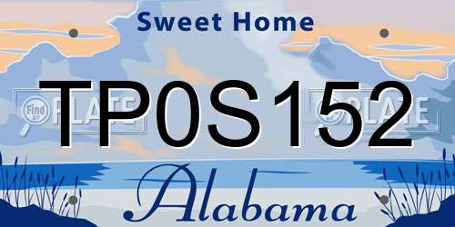 TP0S152 Alabama License Plate