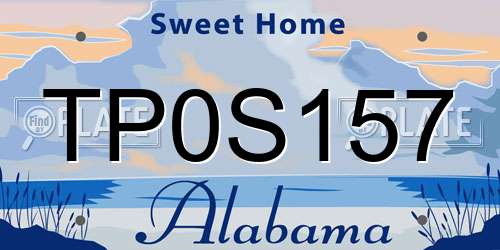 TP0S157 Alabama License Plate