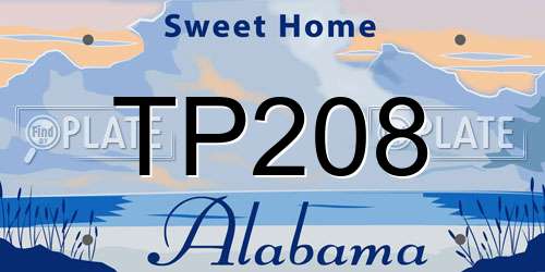 TP208 Alabama License Plate