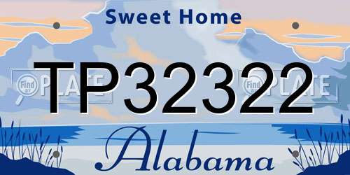 TP32322 Alabama License Plate