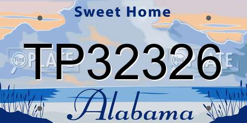 TP32326 Alabama License Plate