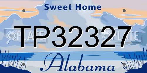 TP32327 Alabama License Plate