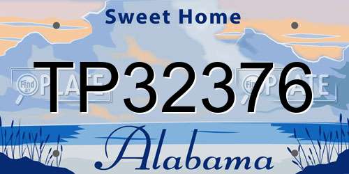 TP32376 Alabama License Plate