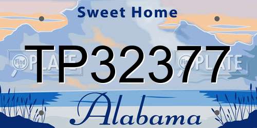 TP32377 Alabama License Plate