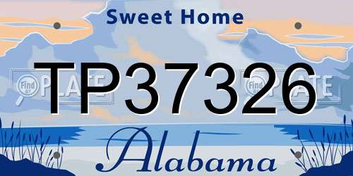 TP37326 Alabama License Plate