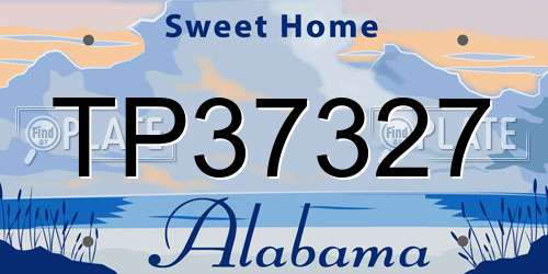 TP37327 Alabama License Plate