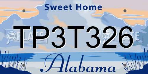 TP3T326 Alabama License Plate