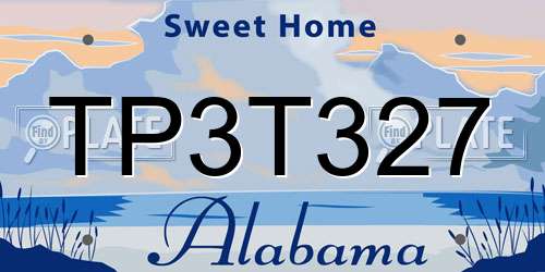 TP3T327 Alabama License Plate