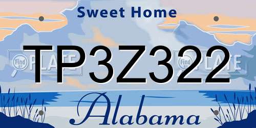 TP3Z322 Alabama License Plate