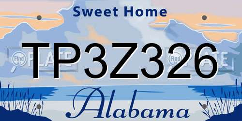 TP3Z326 Alabama License Plate