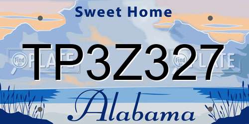 TP3Z327 Alabama License Plate