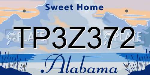 TP3Z372 Alabama License Plate