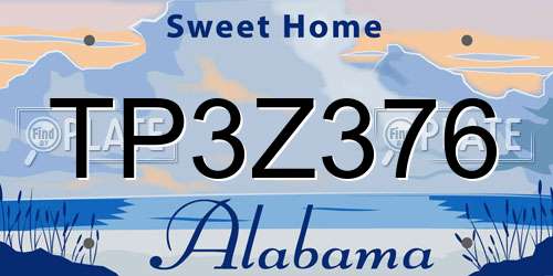 TP3Z376 Alabama License Plate