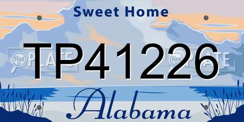 TP41226 Alabama License Plate