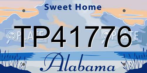 TP41776 Alabama License Plate