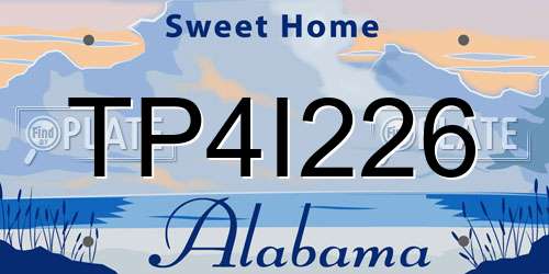 TP4I226 Alabama License Plate