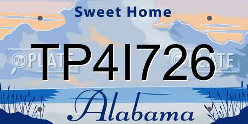 TP4I726 Alabama License Plate