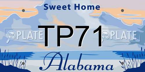 TP71 Alabama License Plate