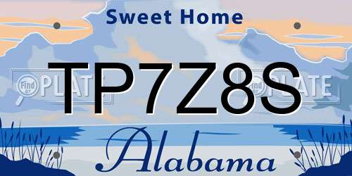 TP7Z8S Alabama License Plate