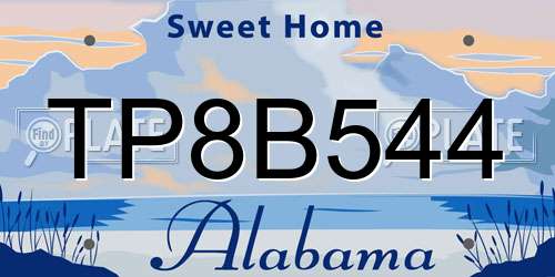 TP8B544 Alabama License Plate