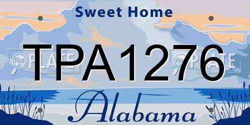 TPA1276 Alabama License Plate