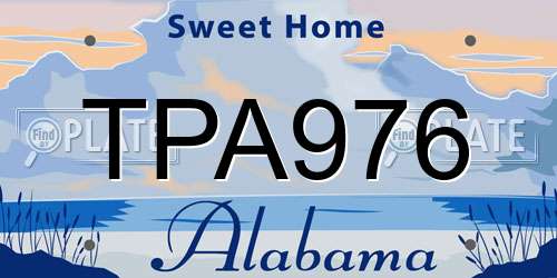 TPA976 Alabama License Plate