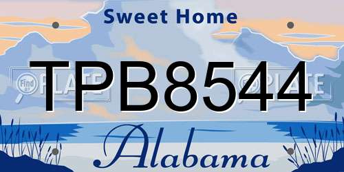 TPB8544 Alabama License Plate
