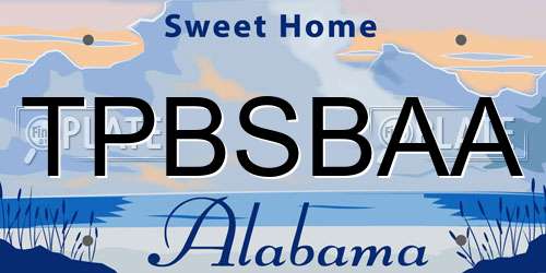TPBSBAA Alabama License Plate