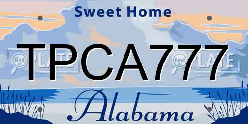TPCA777 Alabama License Plate
