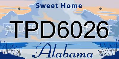 TPD6026 Alabama License Plate