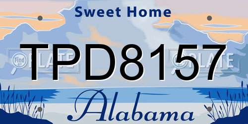 TPD8157 Alabama License Plate