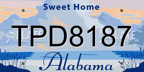 TPD8187 Alabama License Plate