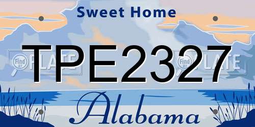 TPE2327 Alabama License Plate