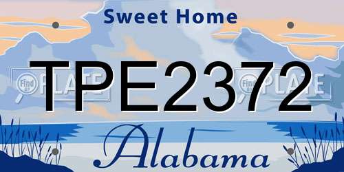 TPE2372 Alabama License Plate