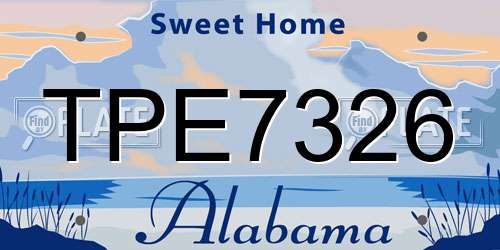 TPE7326 Alabama License Plate