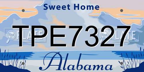 TPE7327 Alabama License Plate